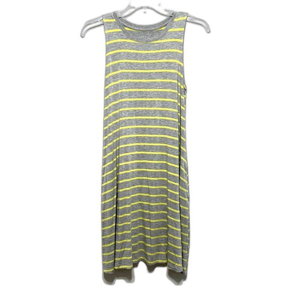 Time and Tru Dress Tank Top Midi Shift Gray & Yellow Sleeveless Woman sz Medium - Picture 1 of 5